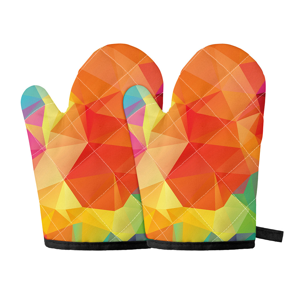 Abstract Polygonal Geometric Print Oven Mitts