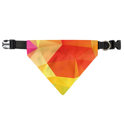 Abstract Polygonal Geometric Print Over The Collar Dog Bandana