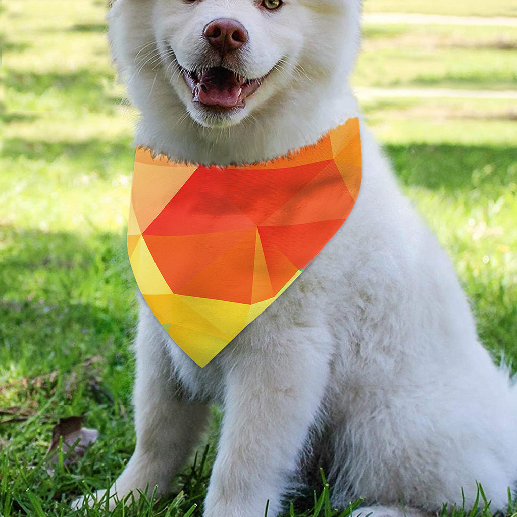 Abstract Polygonal Geometric Print Over The Collar Dog Bandana
