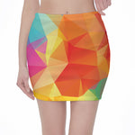 Abstract Polygonal Geometric Print Pencil Mini Skirt