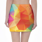 Abstract Polygonal Geometric Print Pencil Mini Skirt