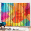 Abstract Polygonal Geometric Print Pencil Pleat Curtains