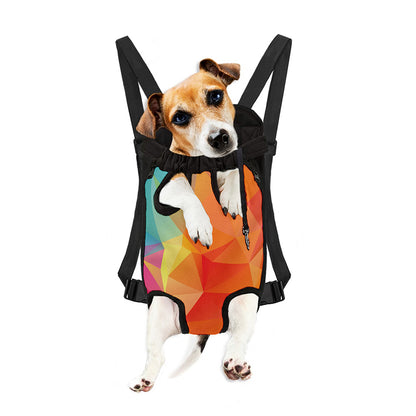 Abstract Polygonal Geometric Print Pet Carrier Backpack