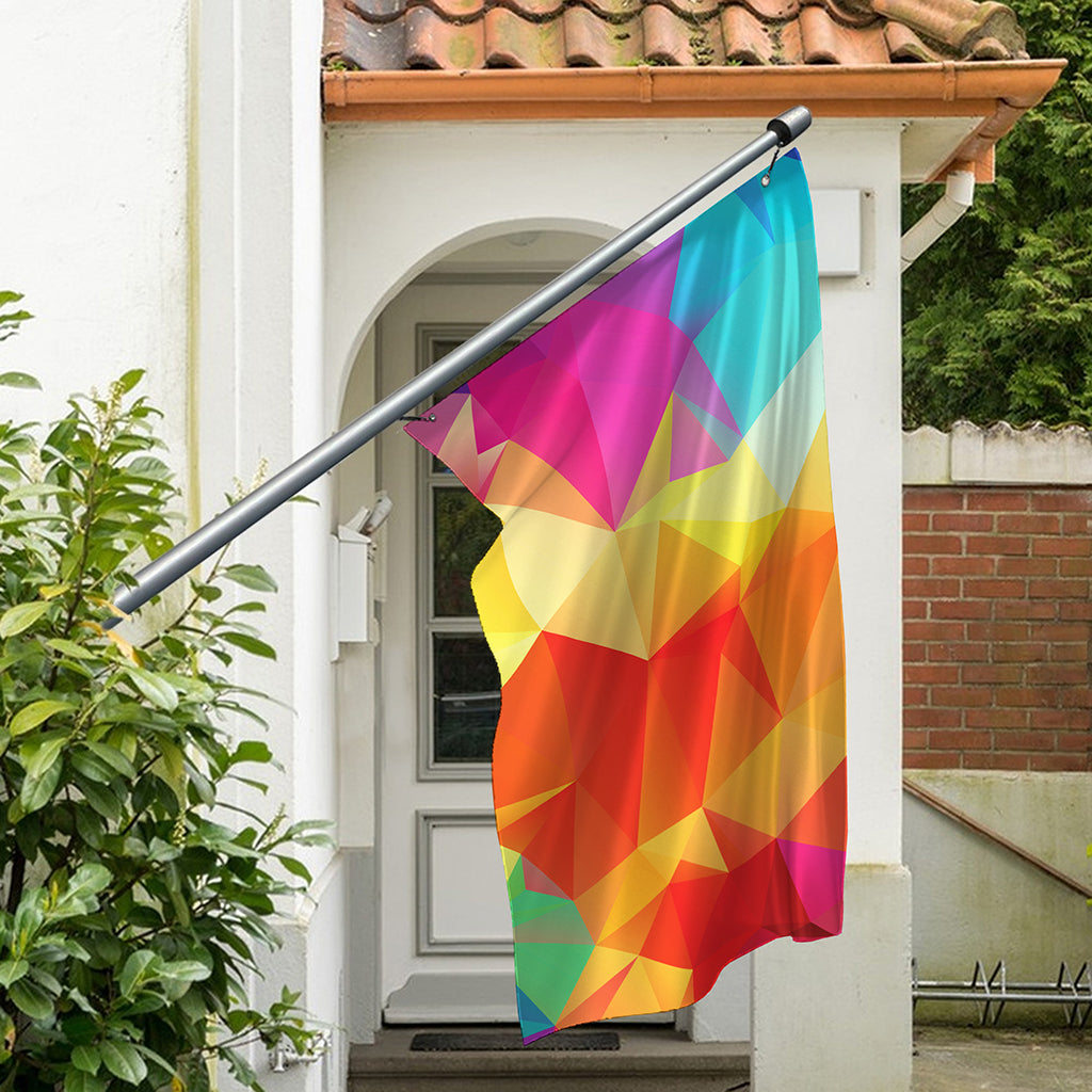 Abstract Polygonal Geometric Print Polyester Flag