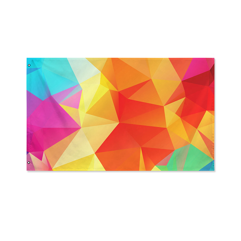 Abstract Polygonal Geometric Print Polyester Flag