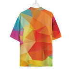 Abstract Polygonal Geometric Print Rayon Hawaiian Shirt