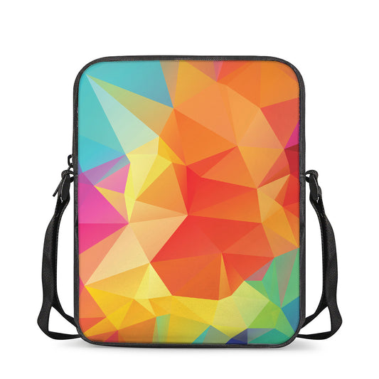 Abstract Polygonal Geometric Print Rectangular Crossbody Bag