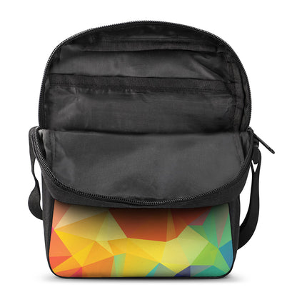 Abstract Polygonal Geometric Print Rectangular Crossbody Bag