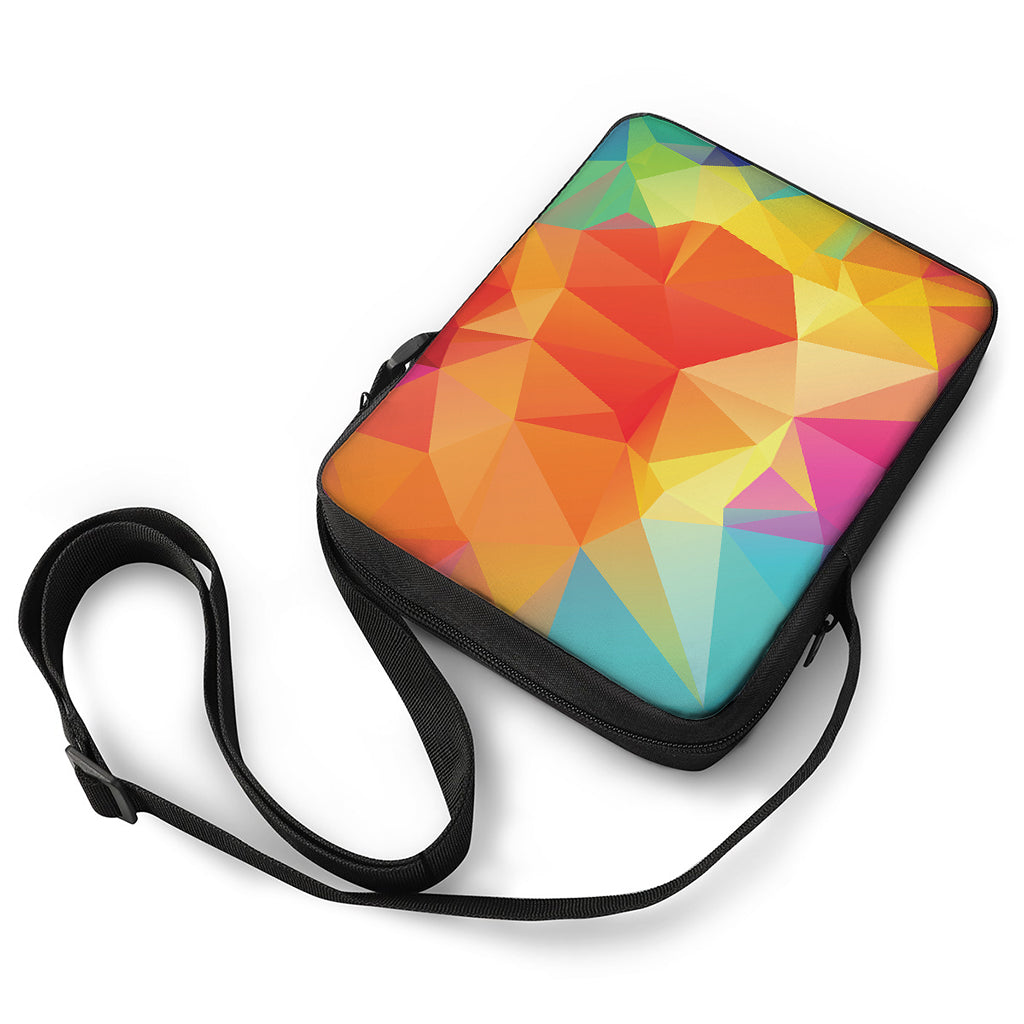 Abstract Polygonal Geometric Print Rectangular Crossbody Bag