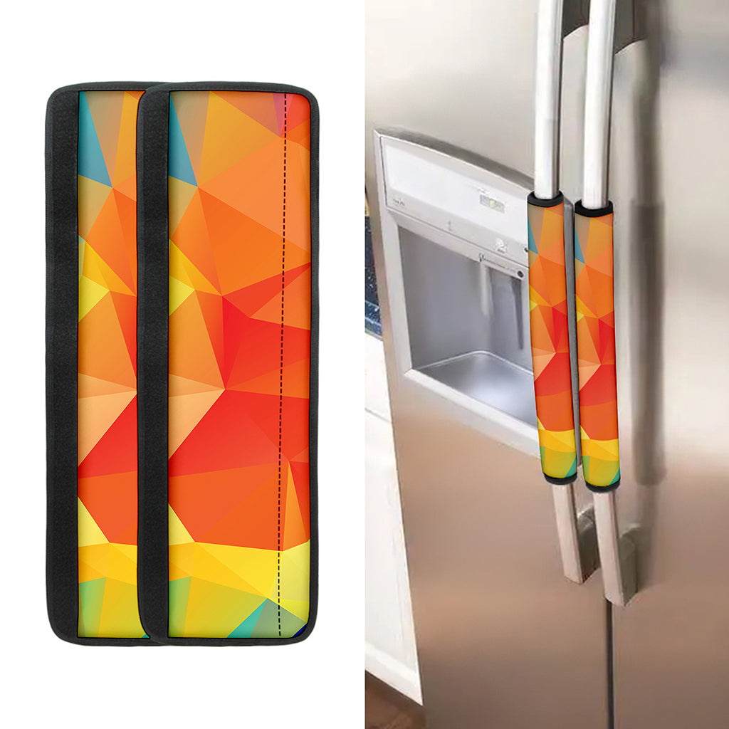 Abstract Polygonal Geometric Print Refrigerator Handle Covers