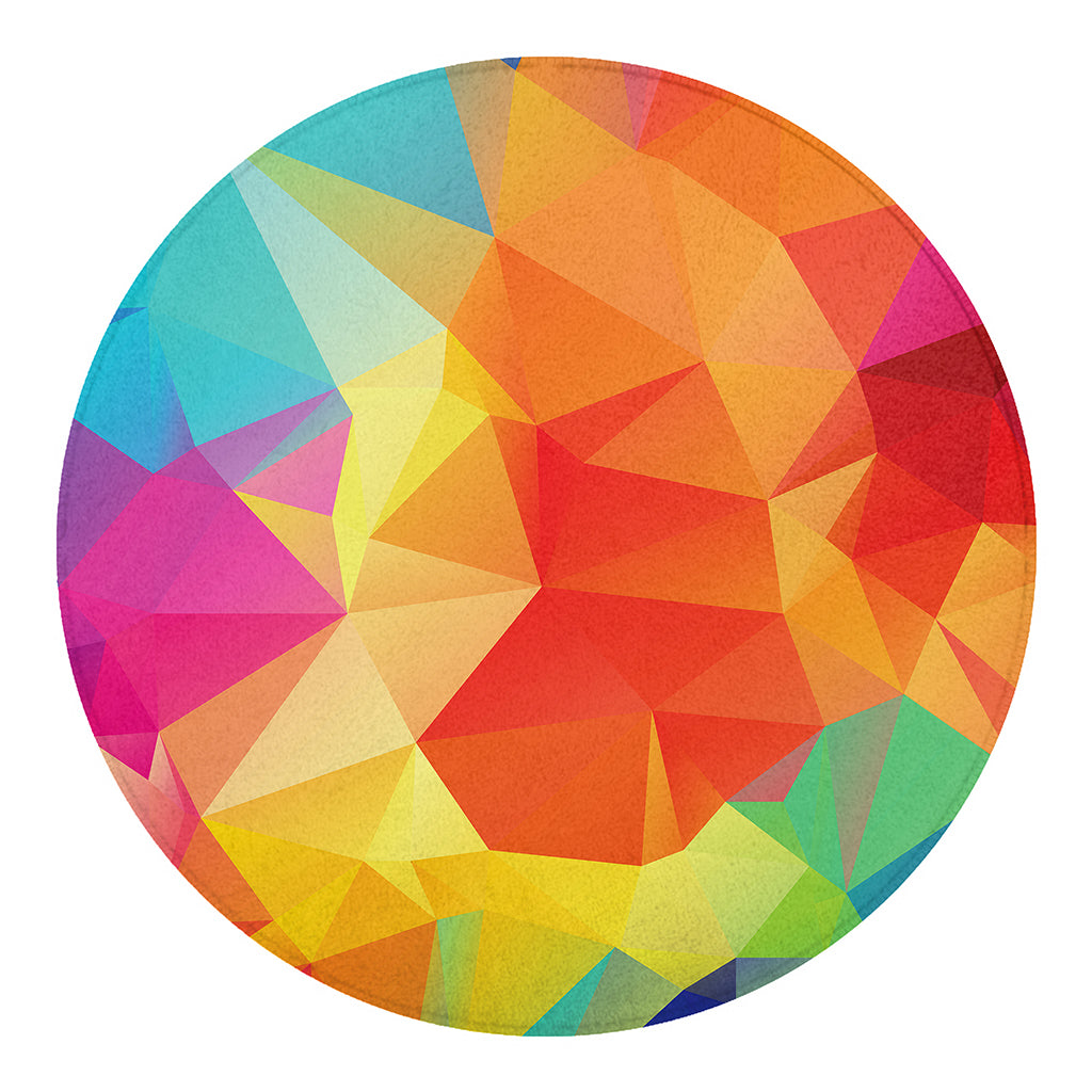 Abstract Polygonal Geometric Print Round Blanket