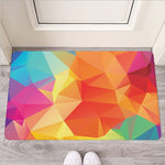 Abstract Polygonal Geometric Print Rubber Doormat