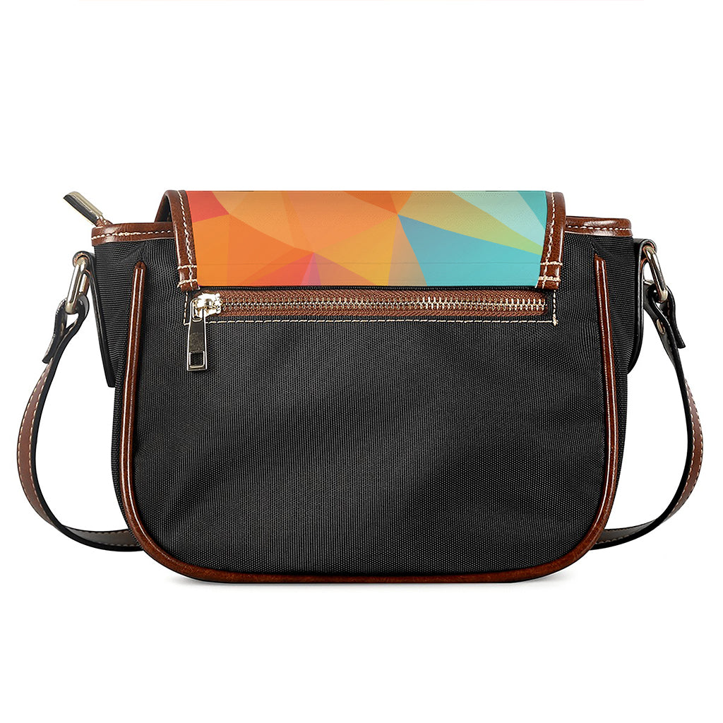 Abstract Polygonal Geometric Print Saddle Bag