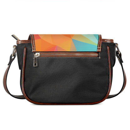 Abstract Polygonal Geometric Print Saddle Bag