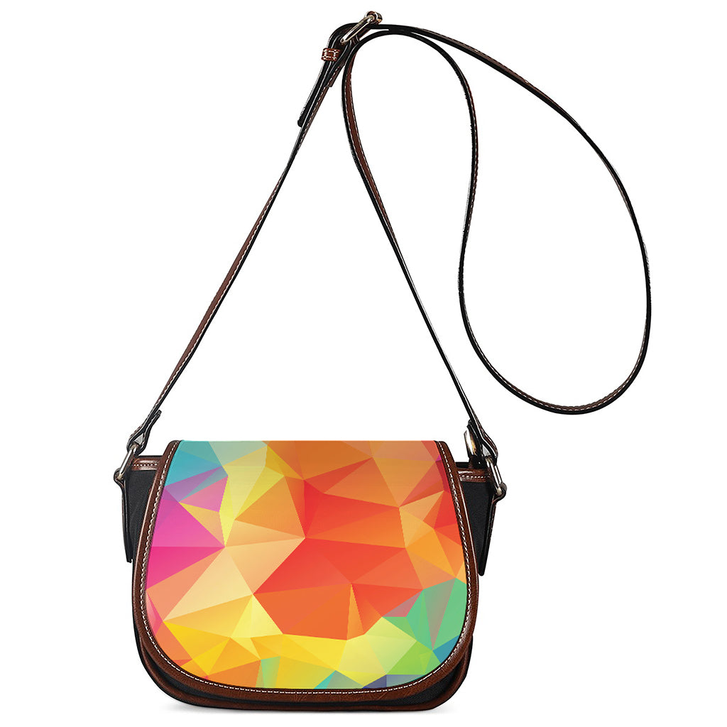 Abstract Polygonal Geometric Print Saddle Bag