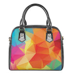 Abstract Polygonal Geometric Print Shoulder Handbag