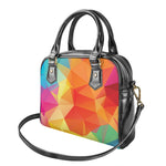 Abstract Polygonal Geometric Print Shoulder Handbag