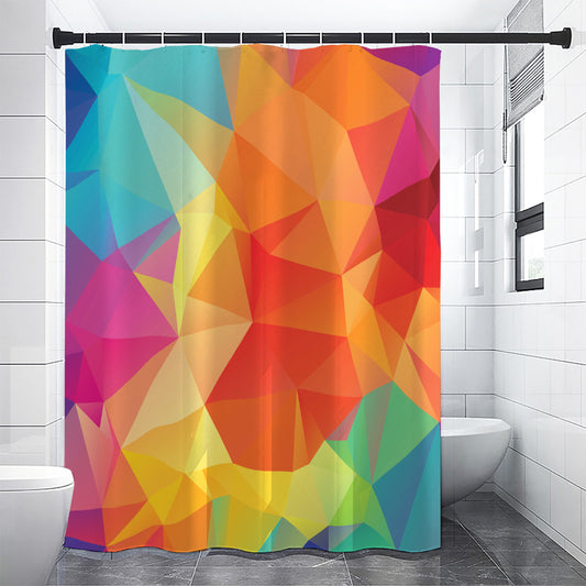 Abstract Polygonal Geometric Print Shower Curtain