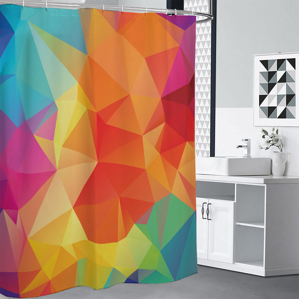 Abstract Polygonal Geometric Print Shower Curtain