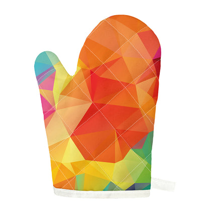Abstract Polygonal Geometric Print Single Oven Mitt