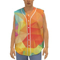 Abstract Polygonal Geometric Print Sleeveless Baseball Jersey