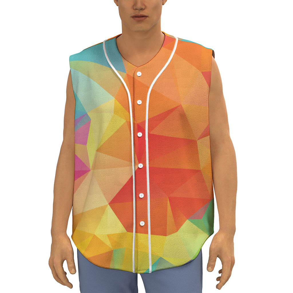 Abstract Polygonal Geometric Print Sleeveless Baseball Jersey