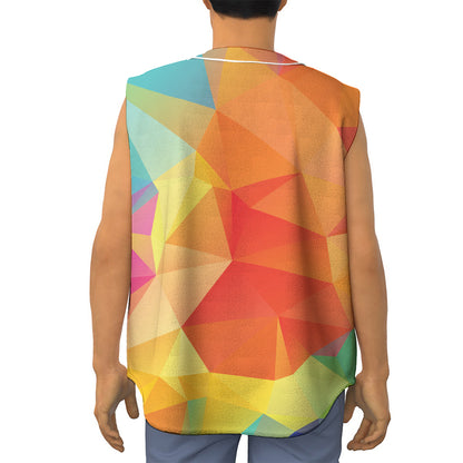 Abstract Polygonal Geometric Print Sleeveless Baseball Jersey
