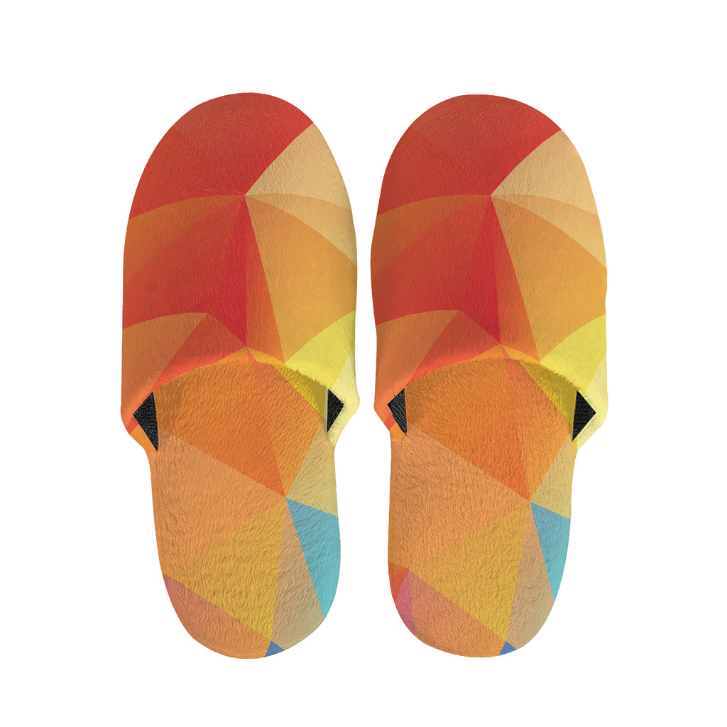 Abstract Polygonal Geometric Print Slippers