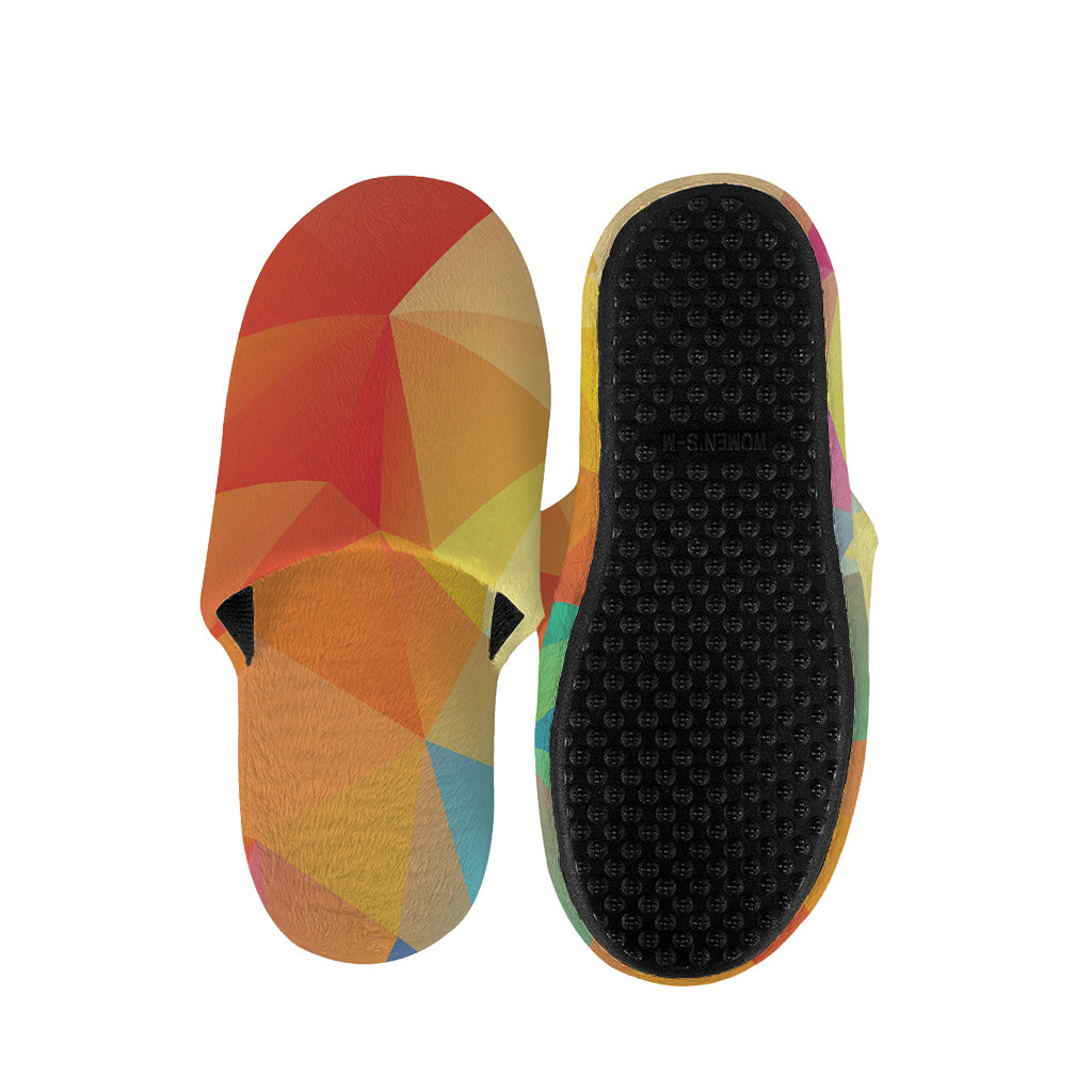 Abstract Polygonal Geometric Print Slippers