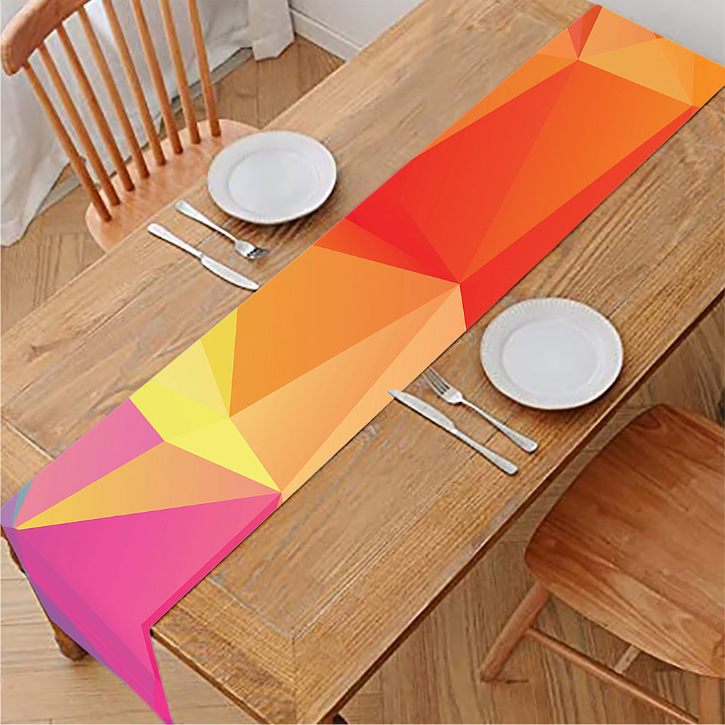 Abstract Polygonal Geometric Print Table Runner