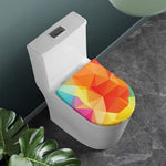 Abstract Polygonal Geometric Print Toilet Lid Cover