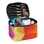 Abstract Polygonal Geometric Print Travel Makeup Bag