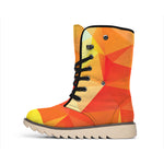 Abstract Polygonal Geometric Print Winter Boots