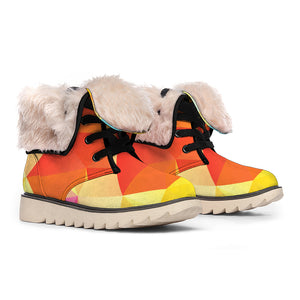 Abstract Polygonal Geometric Print Winter Boots