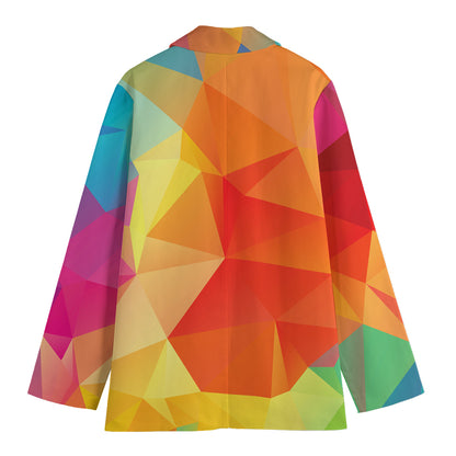 Abstract Polygonal Geometric Print Women's Blazer