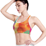 Abstract Polygonal Geometric Print Women's Sports Bra