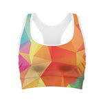 Abstract Polygonal Geometric Print Women's Sports Bra