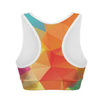 Abstract Polygonal Geometric Print Women's Sports Bra