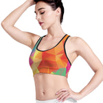 Abstract Polygonal Geometric Print Women's Sports Bra