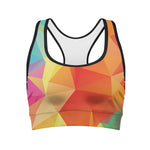 Abstract Polygonal Geometric Print Women's Sports Bra