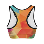 Abstract Polygonal Geometric Print Women's Sports Bra