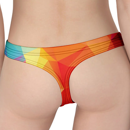 Abstract Polygonal Geometric Print Women's Thong