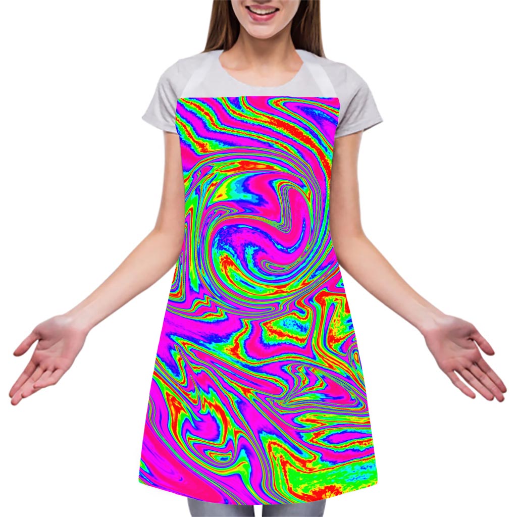 Abstract Psychedelic Liquid Trippy Print Adjustable Apron