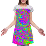 Abstract Psychedelic Liquid Trippy Print Adjustable Apron