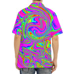Abstract Psychedelic Liquid Trippy Print Aloha Shirt