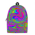 Abstract Psychedelic Liquid Trippy Print School Backpack