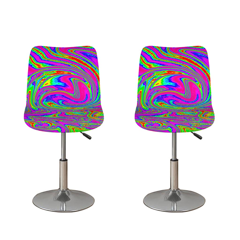 Abstract Psychedelic Liquid Trippy Print Bar Stool Covers