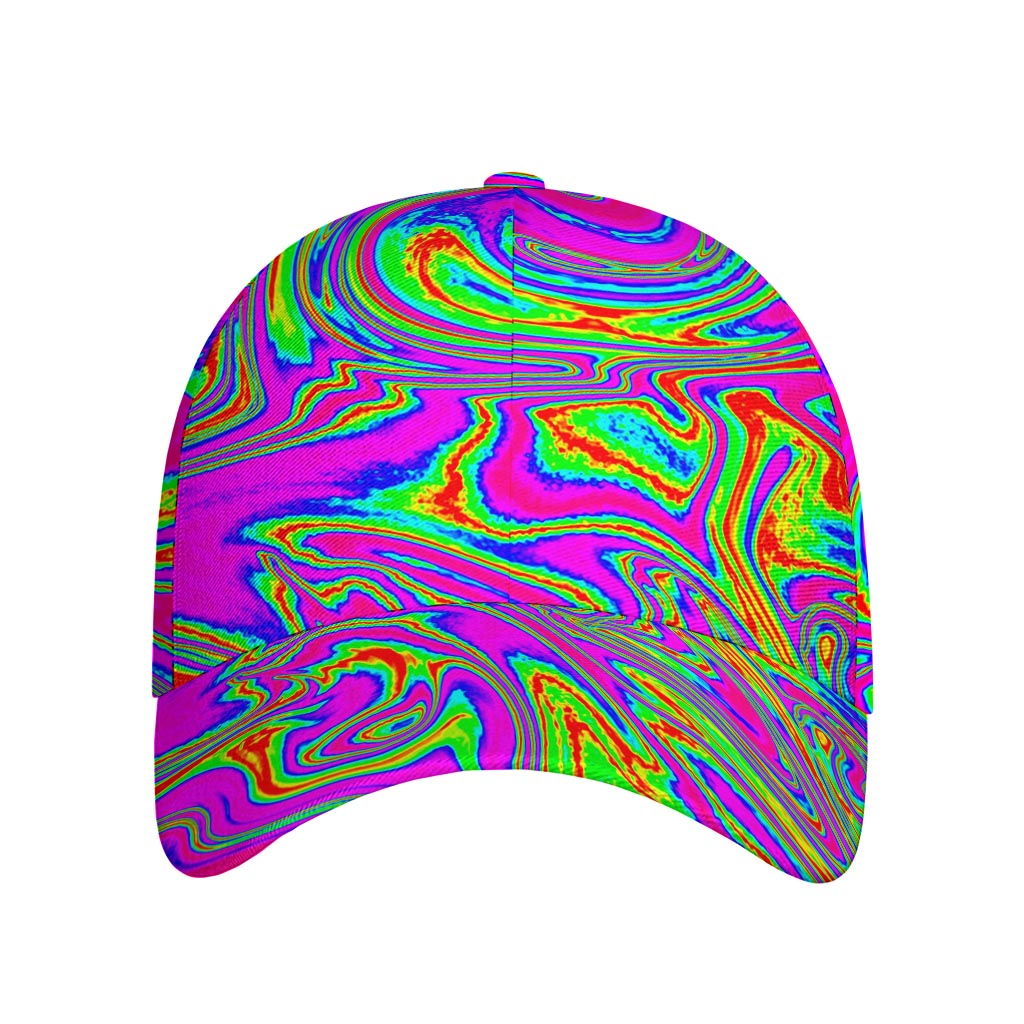 Abstract Psychedelic Liquid Trippy Print Baseball Cap