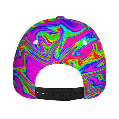 Abstract Psychedelic Liquid Trippy Print Baseball Cap