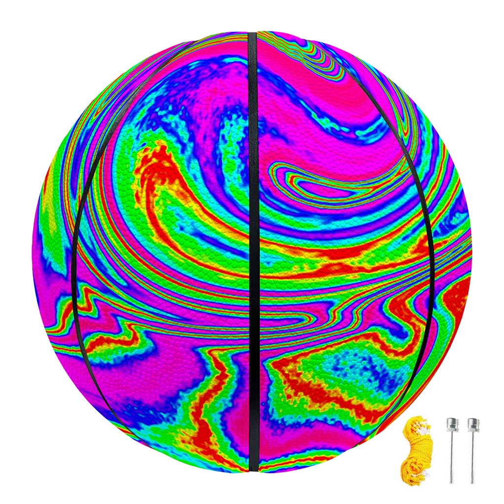 Abstract Psychedelic Liquid Trippy Print Basketball